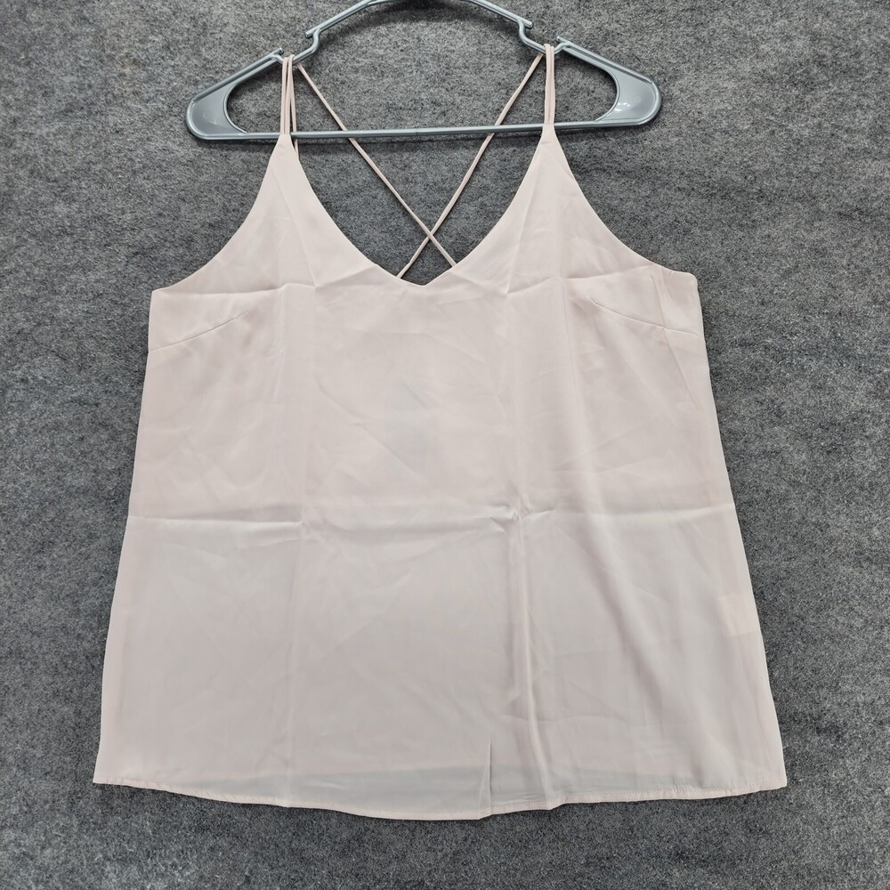 Ekouaer Pajama Top Womens Medium Sleeveless Satin Peach